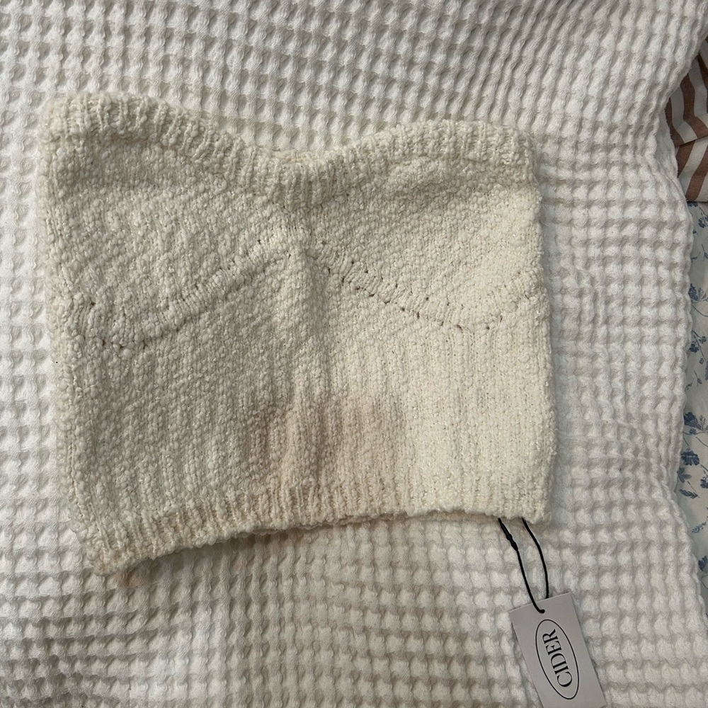 Cider Ivory Knit Tube Top